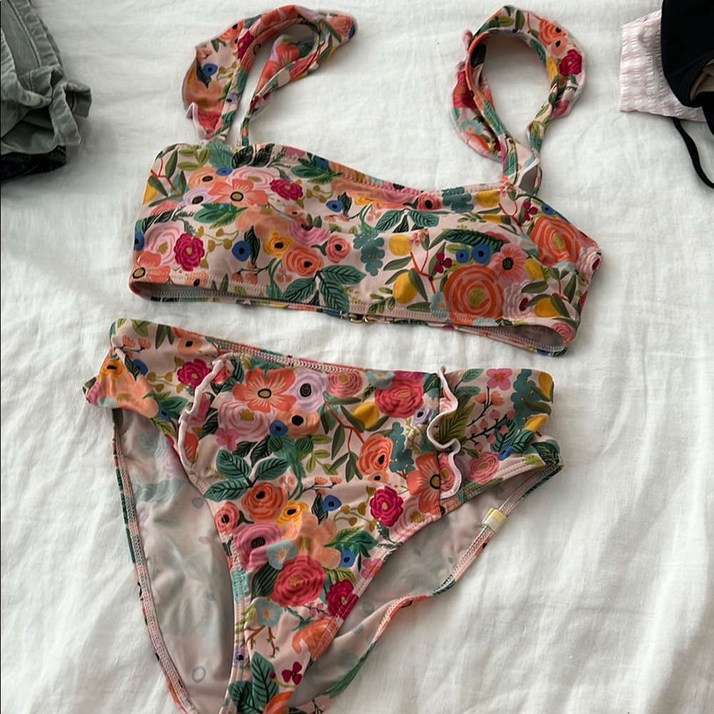 Summersalt Floral Bikini with Pink and Green Accents